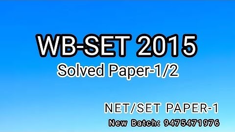 WB-SET 2015 (1/2) #wbset