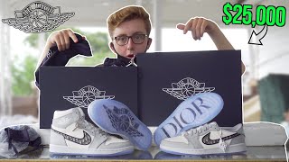 WE GOT 'EM! The $25,000 Air Dior x Nike Jordan 1 Full Set In Hand Review! | SNEAKERS OF THE DECADE