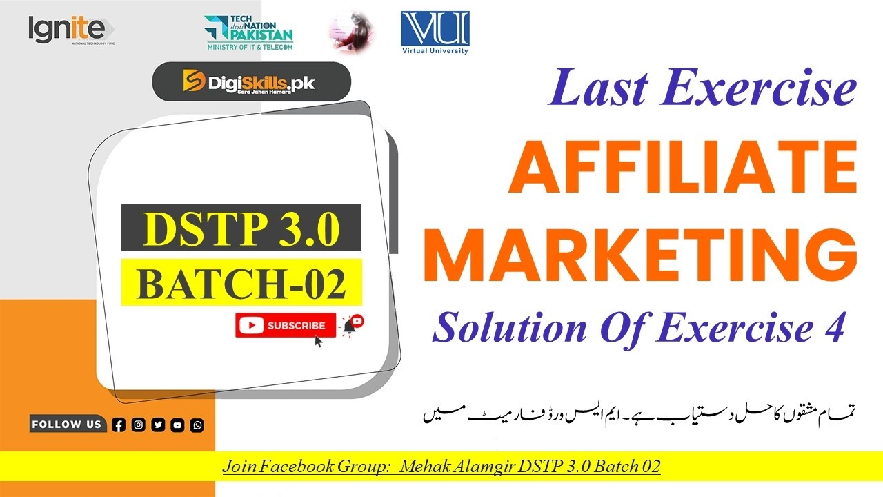 affiliate marketing exercise 4 2026 | digiskills dstp 3.0 batch 02