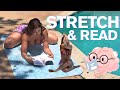 STRETCH &amp; READ with me! DEEP HIP OPENING YOGA BY THE POOL | Waking Up In 5D + Soulful Yoga