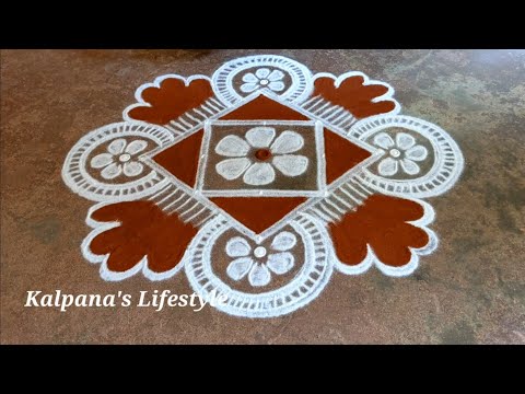 Tamil Puthandu Special flowers padi Kollam Easy Rangoli Pandaga design muggulu