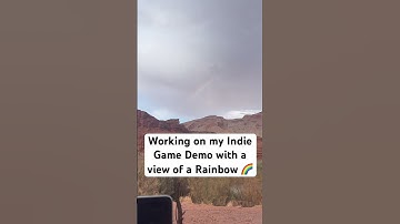 Working on my #indiegame Demo with a view of a Rainbow #gamedev #nomadic