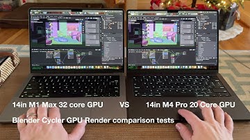 14in M1 Max 32 core GPU vs 14in M4 Pro 20 core GPU , more Blender cycles GPU render comparisons