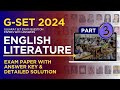 G-SET 2024 Exam Paper with Answer Key | Gujarat SET English Literature | UGC NET SET JRF TGT PGT etc