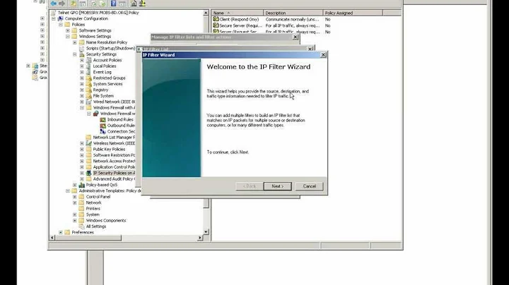 Microsoft Windows Server 2008 R2 SP1 IPSec Configuration