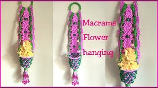 Macrame flowers hanger new design tutorial in Hindi