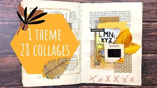 1 Theme - 28 Collages: A Flip Through of My Altered Book Collage Journal