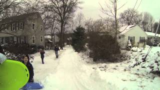Sled Wipeout - Sledding with my Sons - Epic Sled Track