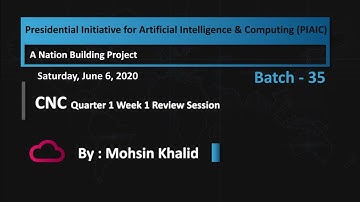 Batch 35 CNC Q1 Week 1 Review Session : Introduction to CNC by Mohsin Khalid  Saturday at 04:00 PM