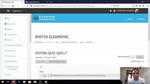 Cara membuat quis/Ujian (Essay) di e-learning berbasis moodle
