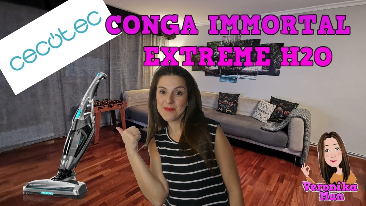 El aspirador que aspira y friega Cecotec Conga Inmortal Extreme 37v H2O plus  - YouTube