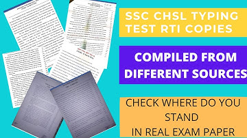 SSC CHSL TIER 3 Skill Test (Typing) | SSC CGL &CHSL ORIGINAL COPY THROUGH RTI #CHSL&CGLSKILLTEST
