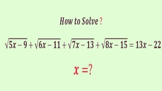 Chinese Math Olympiad question | radical equation | 95% failed to Solve | x=?