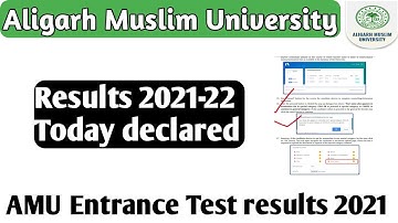 Today AMU Entrance Test results declared AMU Entrance Test results 2021 AMU online counseling 2021