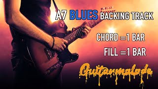 BLUES BACKING TRACK - A7 Vamp - 1 Bar Chord/1 Bar Riffs
