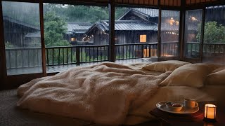 ▶White Noise◀ 🌧 Rainy Night Cabin × Cozy Bed = Deep Sleep