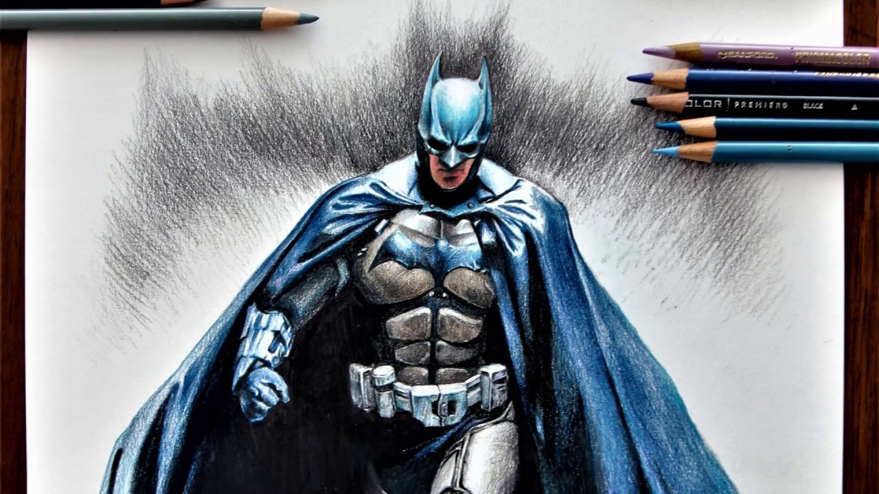 Batman! DC Superhero drawing. Drawing with color pencils. - PaintingTube