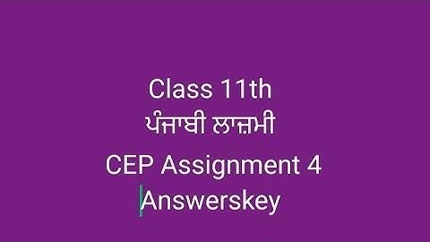 #pseb #class11 #punjabi #cep #assignment no 4 #answers #answerkey 