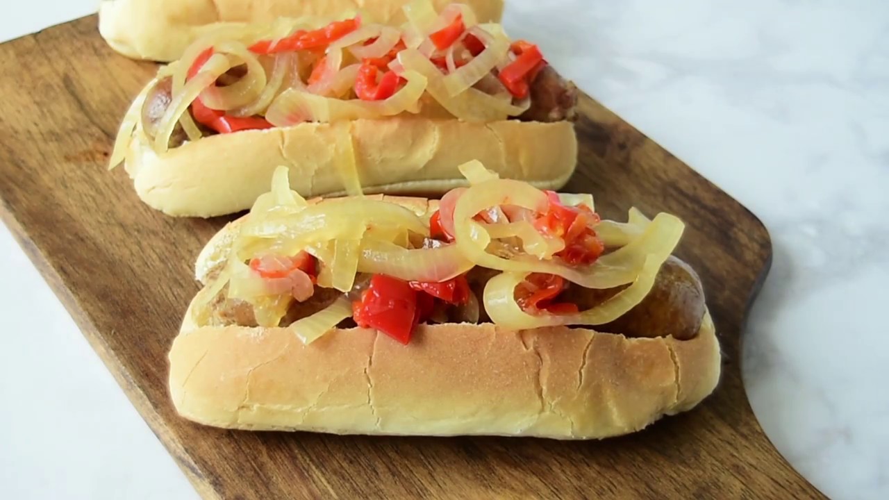 Slow Cooker Brats with Onions and Peppers - Cooking With Carlee