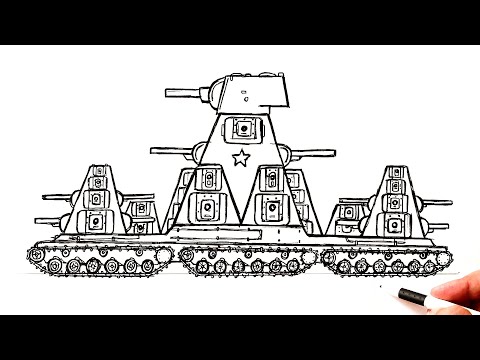 Как нарисовать Танк КВ-44 | Ахадов Эльнур