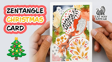 Zentangle Christmas Card 🎅 | Relaxing Holiday Drawing with Red, Green & Black