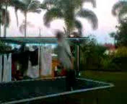 Ashley jarvis backflipping on trampoline