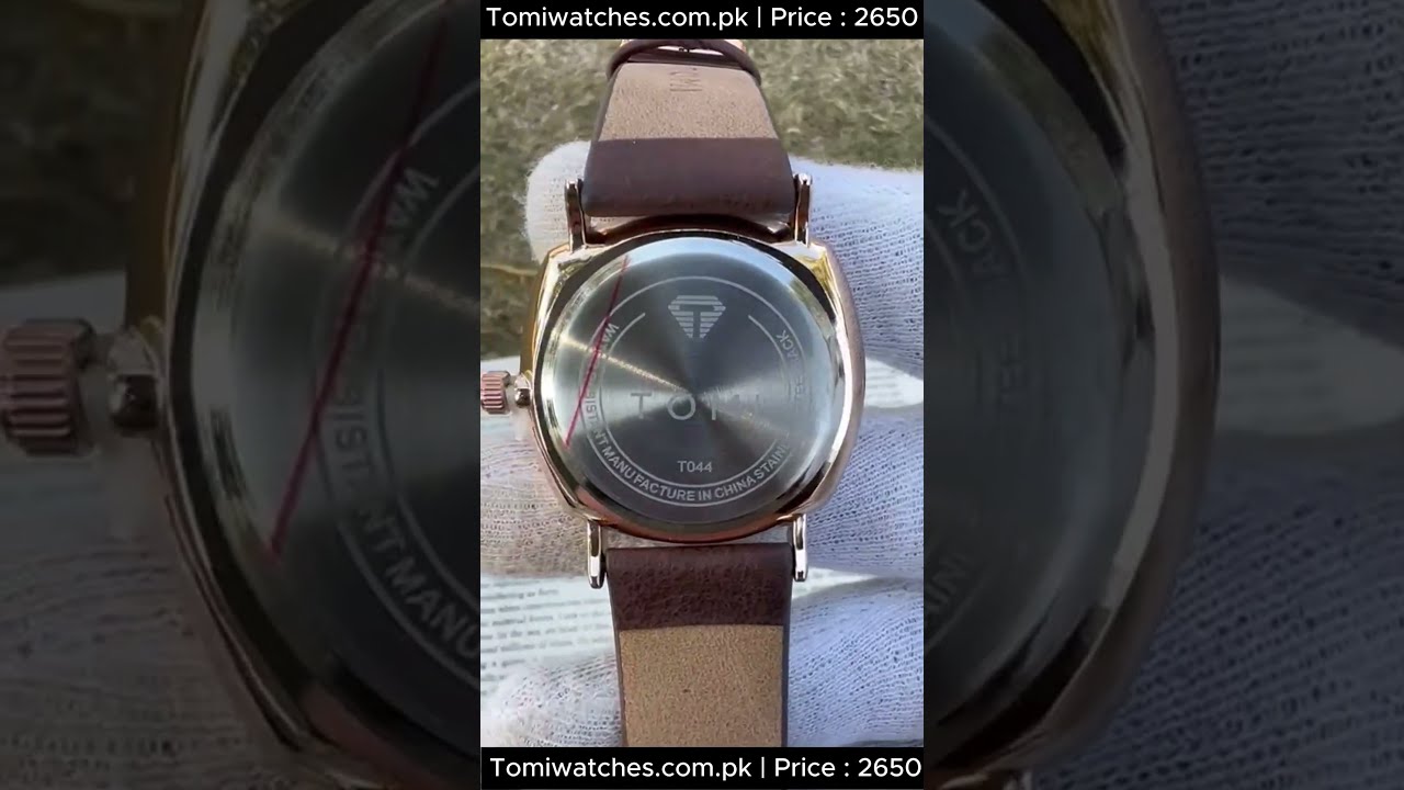 Tomi T044 Men's Minimalist Leather Casual Quartz Watch-Brown Gold