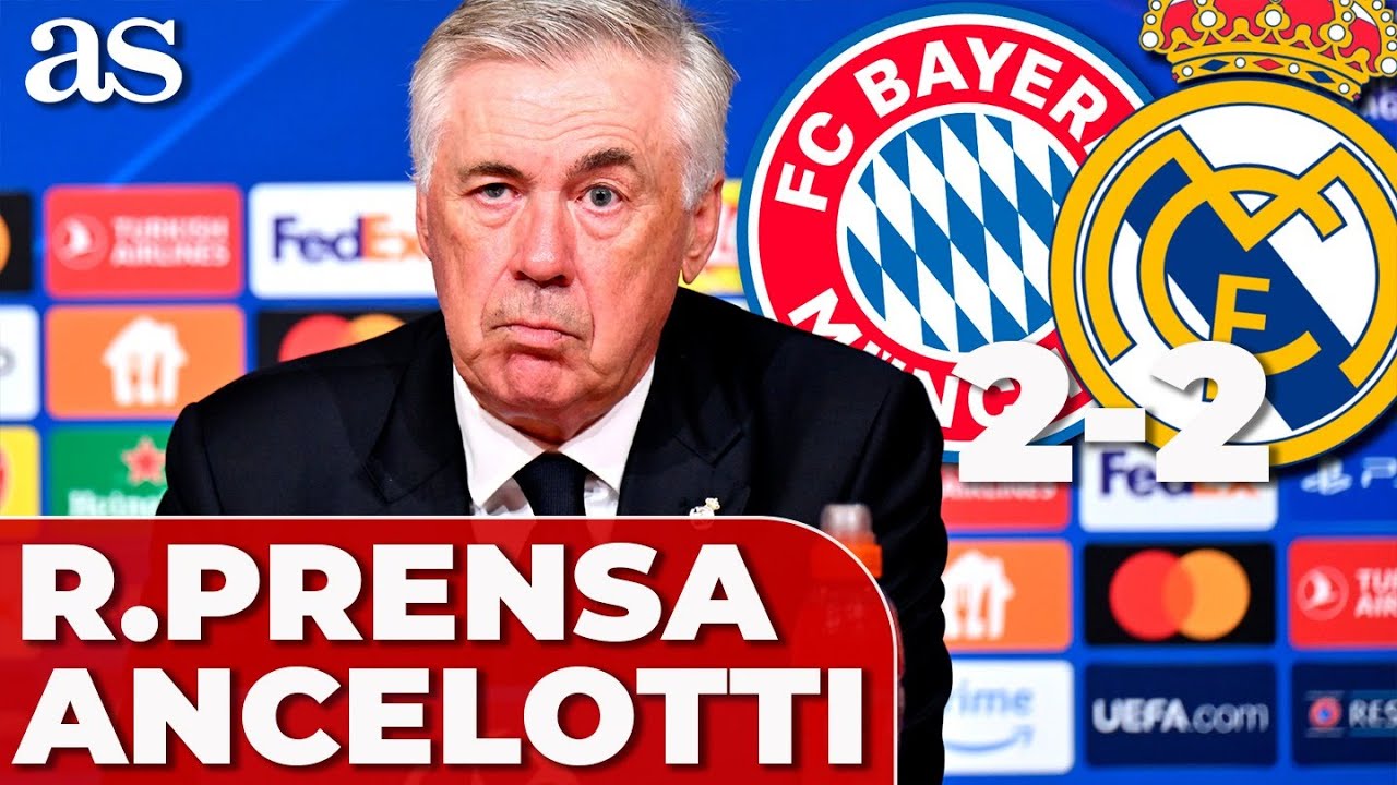 ANCELOTTI, RUEDA PRENSA completa BAYERN 2 REAL MADRID 2 hoy Champions League