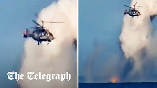 video: Watch: Ukraine naval drone battles Russian helicopter