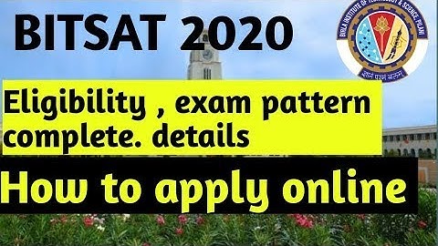 BITSAT Application Form 2020// B.TECH// B. Pharmacy//