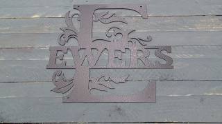 Regal Split Letter Metal Monogram