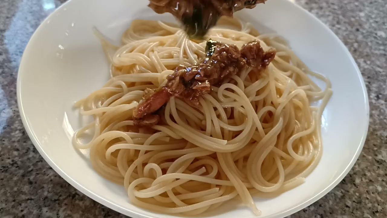 Fresh Basil from the garden with Tuna and Pasta