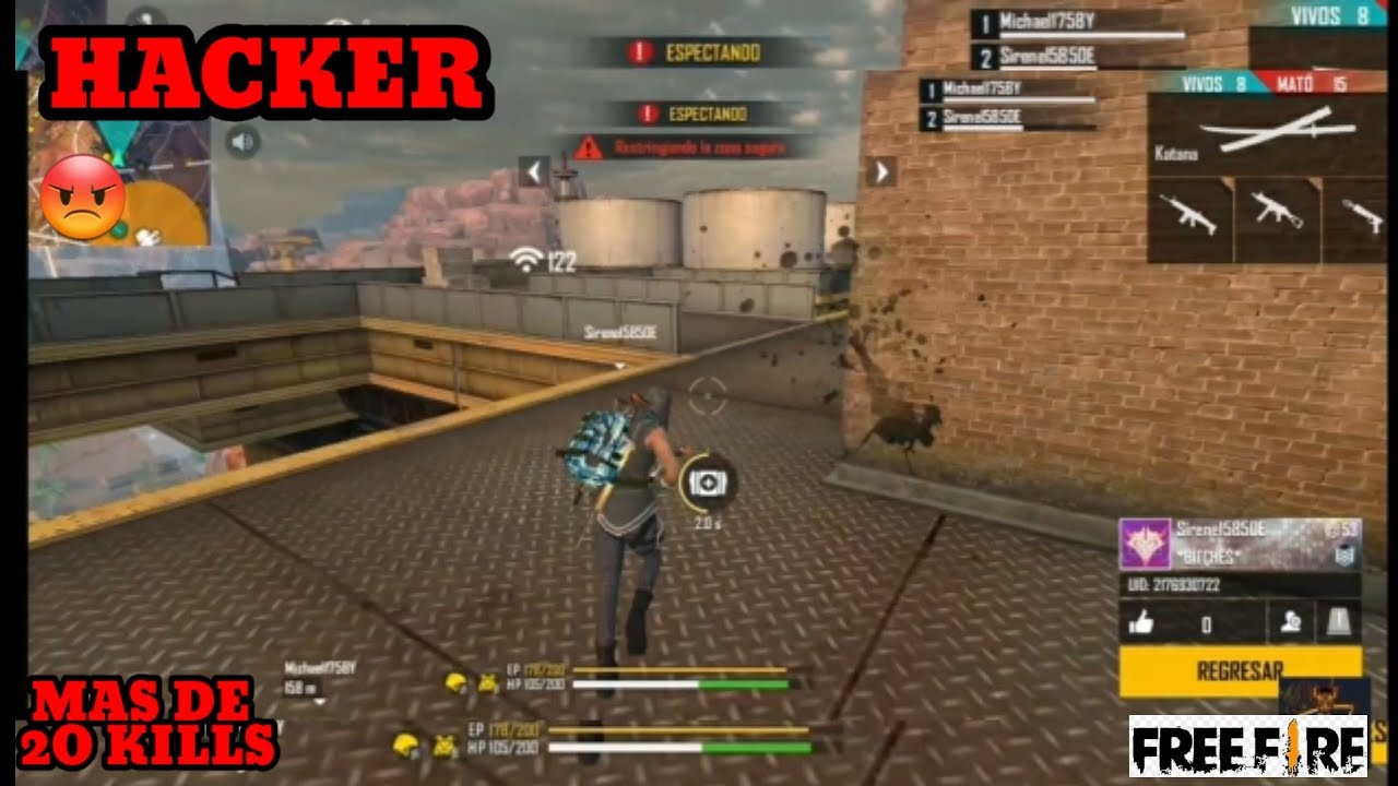 HACKER CON MAS DE 20 KILLS 😡/FREE FIRE/ YouTube