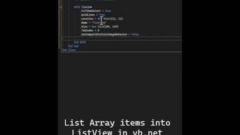 List Array items into ListView in vb net