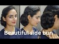 2 min side bun // Party hairstyle // Hairstyle for women // #hairstyle #bunhairstyle