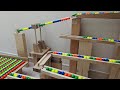 マーブルラン☆透明パイプの「ししおどし」＋木製レールのシーソー