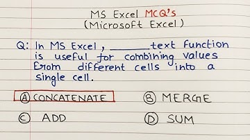 MS EXCEL MCQ
