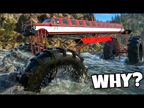 Can a Monster Truck Limo Survive a Dangerous River? (Snowrunner Mods)