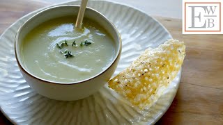 Cream of Celery Soup with a Crispy Parmesan Tuile