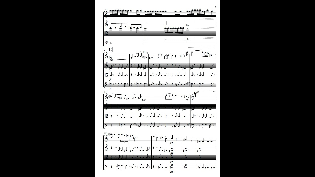 El Tango De Roxanne in A minor arranged for String Quartet by Andrew Hodges