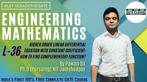 Lec - 36 | Engineering Mathematics l Ordinary Differential Equations by Pawan Sir l LetsCrackTheGATE
