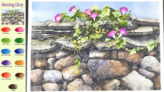 видео: Пейзаж Акварель -  Утренняя слава  (маскировочные работы,  эскиз и  просмотр имени цвета) картинка: Пейзаж Акварель -  Утренняя слава  (маскировочные работы,  эскиз и  просмотр имени цвета)