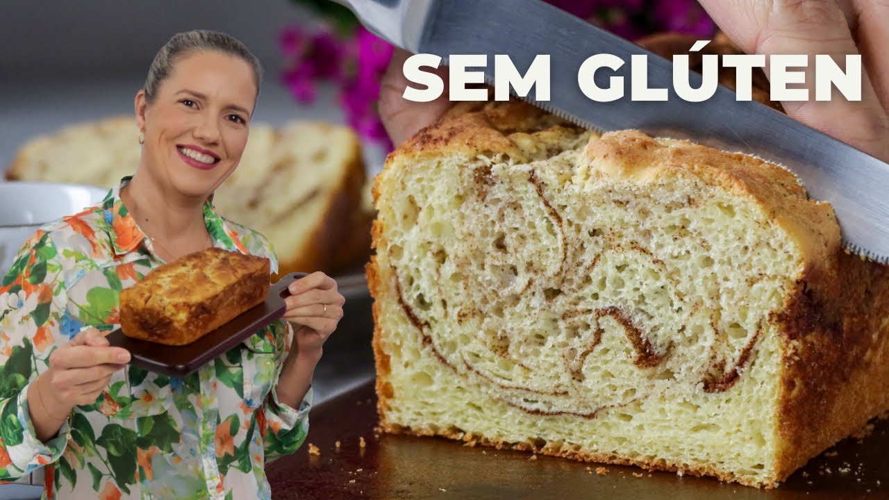 PÃO DOCE DE CANELA SEM GLÚTEN E SEM LACTOSE (sem trigo e sem leite) - GLUTEN FREE