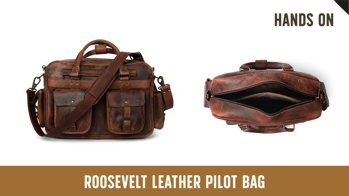 Roosevelt Buffalo Leather Satchel Messenger Bag - Large | Dark Oak