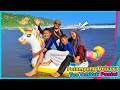 Jalan Jalan Ke Pantai Basah Kuyup Main Air &amp; Ombak Naik Unicorn | Praya Family