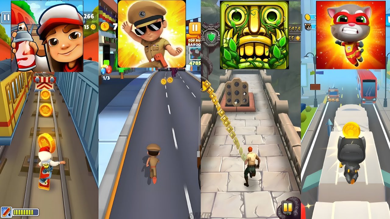 Subway Surfers Vs Little Singham Vs Temple Run 2 Vs Talking Tom Hero Dash || Game || Android, IOS ||