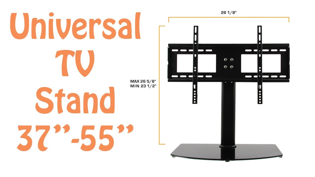 Ybaymy 37-55 inch TV Stands Pedestal Risers with Brackets for Flat/Curved Plasma LED LCD Adjustable Black 