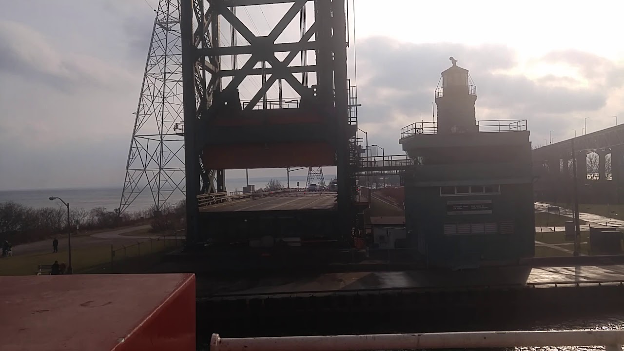 Ships Transportation Algoma Equinox passing under Burlington Skyway