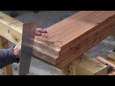 宮大工が職人技で教える初心者のためのシャチ継ぎメスの作り方動画　Shachi Tsugi - Timelapse