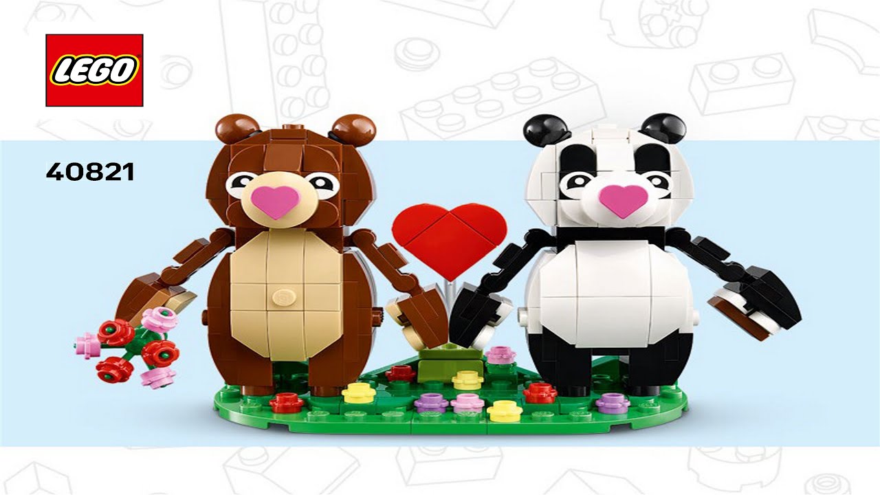 LEGO instructions - Seasonal - 40821 - Love Bears - YouTube